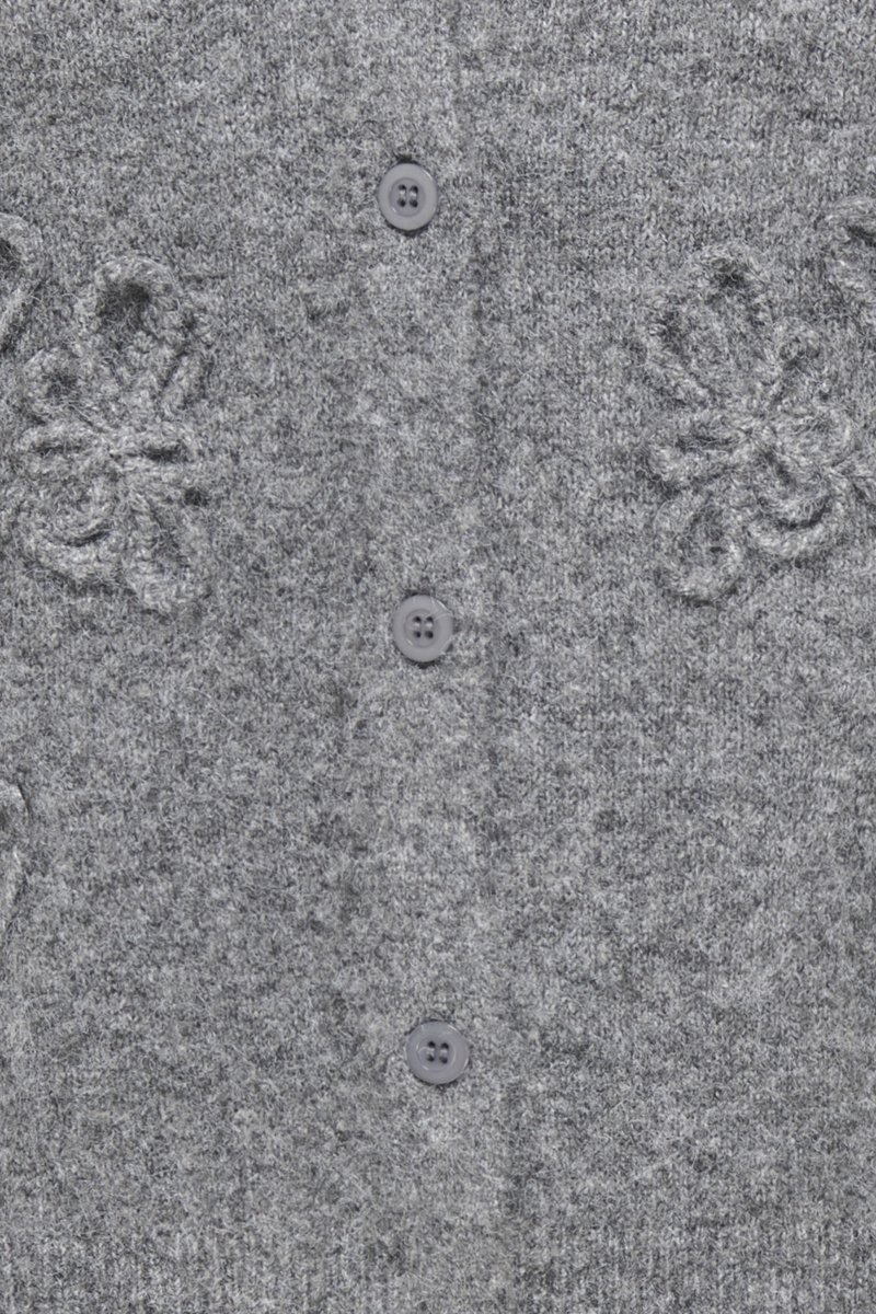 Jacqueline de Yong Vest Jdyfiola L/s Flower Cardigan Knt 15379767 Dark Grey Melange Dames Maat - L