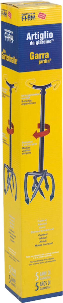 Gardenclaw Tuinklauw GC821-06 - Woelvork - 14,5 x 14,5 x 95,5 CM - Aarde Losmaken, Onkruid Wieden, Grond Beluchten, Kultiveren - Blauw/Geel van Gardenclaw — afbeelding 3