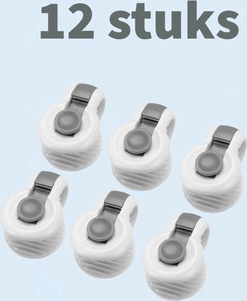 Stevige Dekbed clips - Dekbedclips - Dekbed Knijpers - Clip Dekbedovertrek - 12 stuks - Wit / Grijs