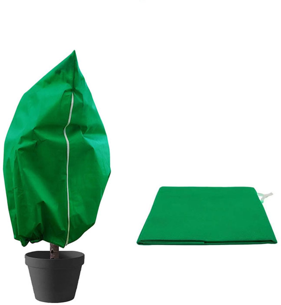 Winterhoes Planten - Beschermhoes - Vorstbescherming - Plantenhoes - Vliesdoek - Olijfboom Hoes - Palmboom Bescherming - Met Rits en Trekkoord - Ademend Materiaal - Winterbescherming - Koudebestendig - Tuinplanten - Groen - Vorsthoes - 1 stuk