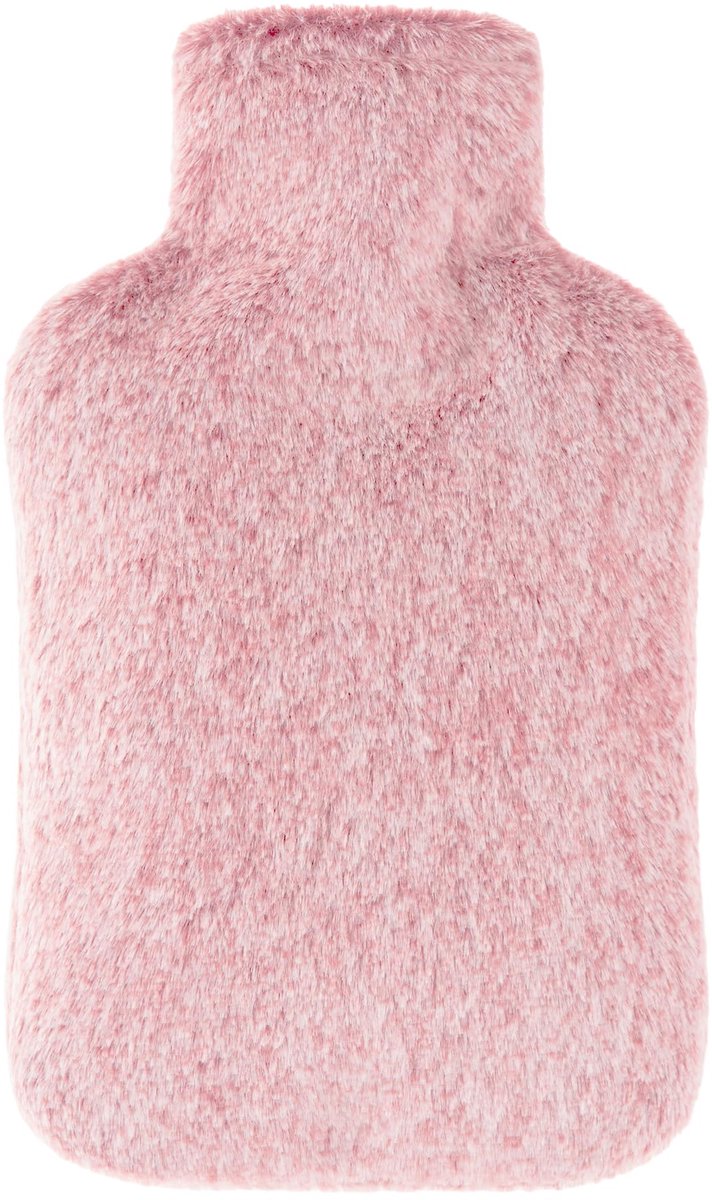 kruik met hoes 2 liter - naadloos ontwerp - warmwaterkruik - 8 uur warmte - rose - kruikzak