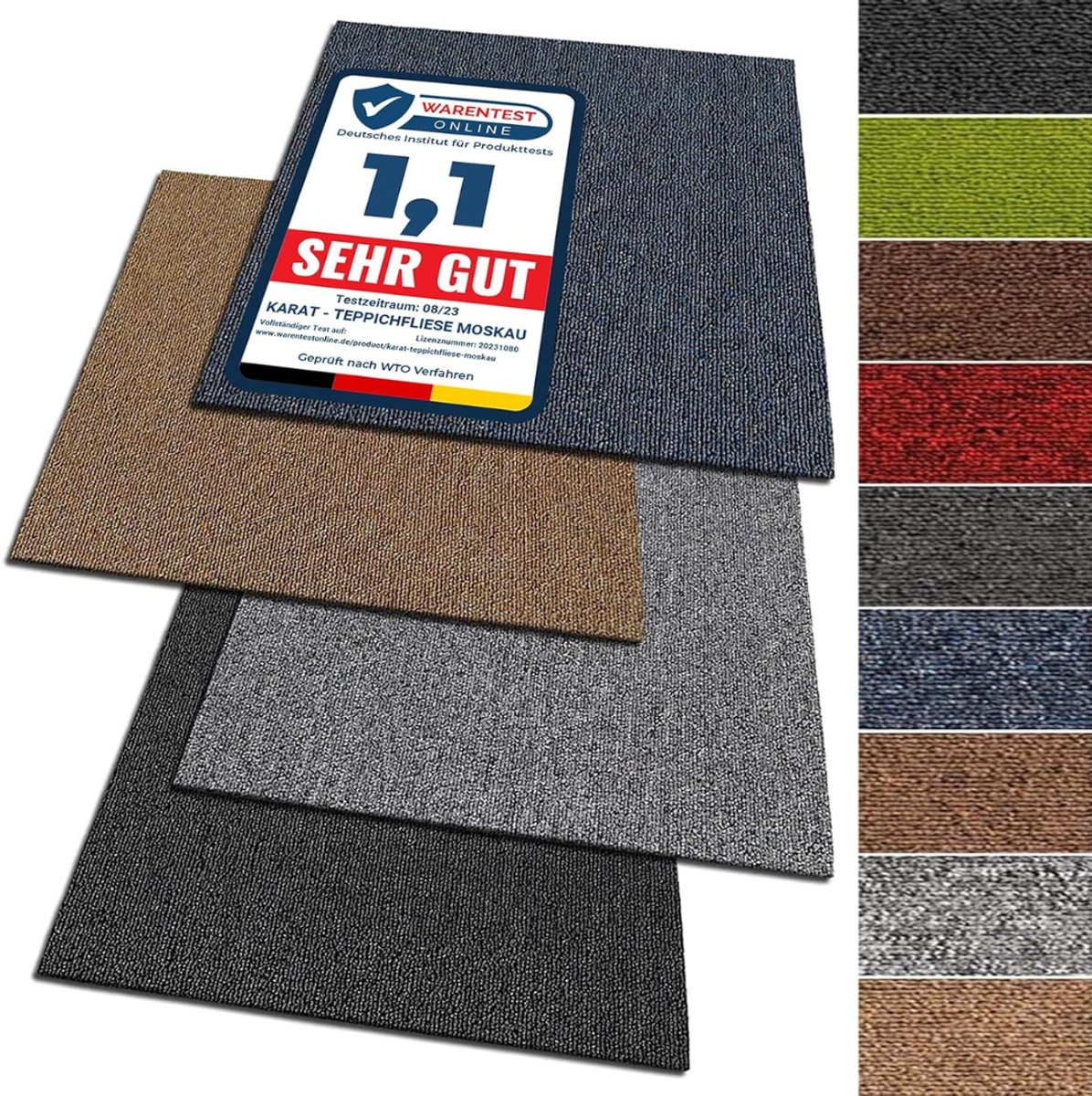 Levo® Tapijttegels - Tapijttegels 50x50 cm - Tapijttegels Zelfklevend - Grijs - 50cm x 50cm x 1cm