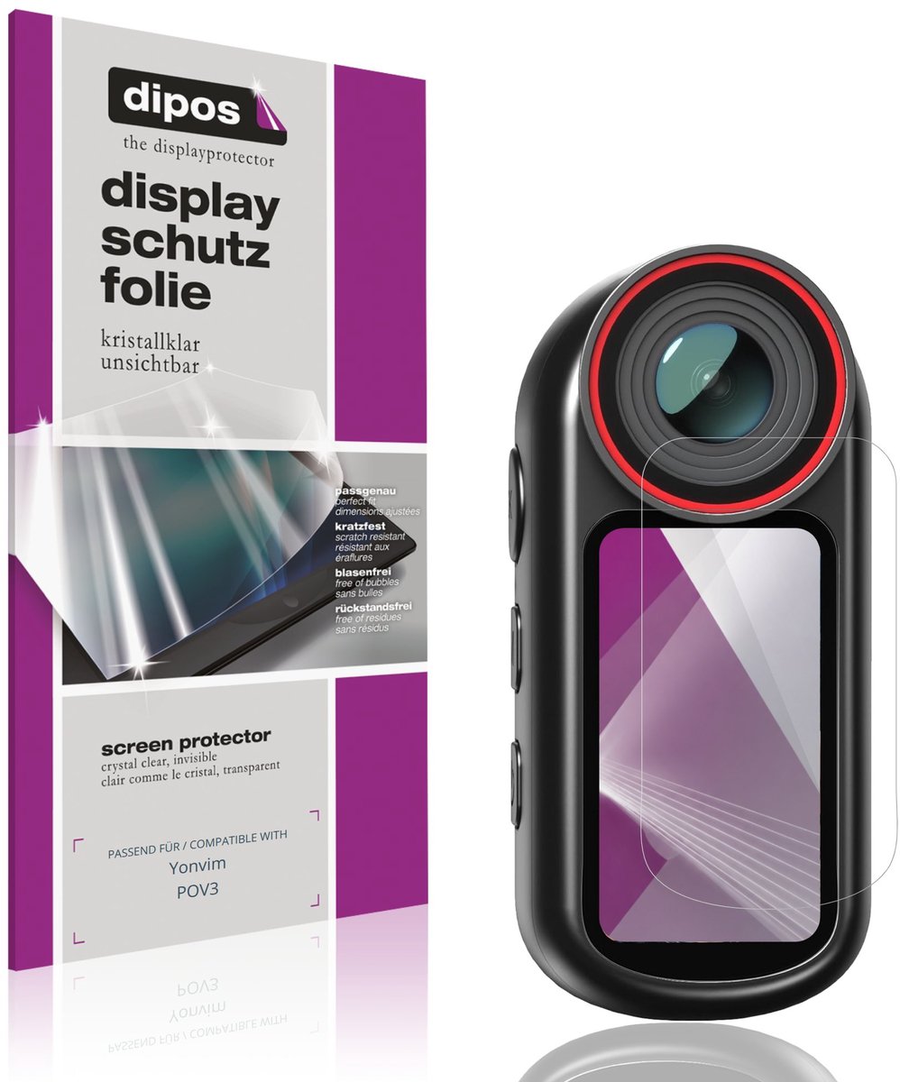 dipos – 4x Beschermfolie geschikt voor Yonvim POV3 | Krasbestendige & heldere Screenprotector Ultra-Thin