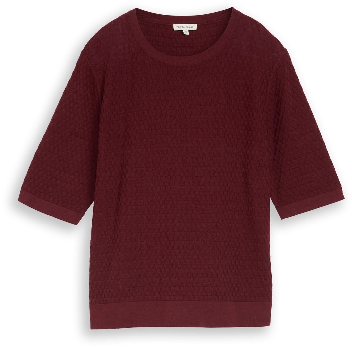 Tom Tailor - Gebreide trui van katoen - Maat XXXL - Preppy Plum