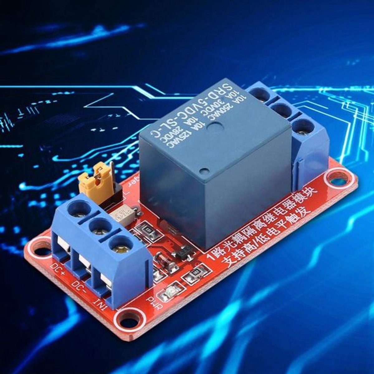 Allecto - Relay Module - Optocoupler - Sterke prestaties - 1 Kanaal - 5V 12V 24V