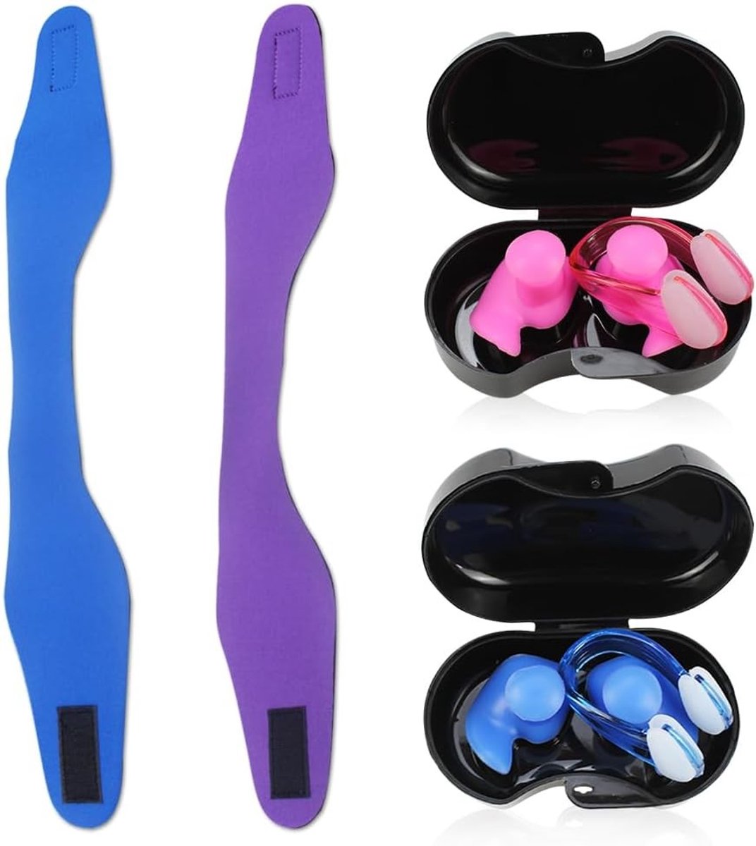 2 Stuks Zwemhoofdband voor Orenbescherming, Verstelbare Neopreen Hoofdband voor Kinderen en Volwassenen, Ideaal voor Zwemtraining, Surfen en Snorkelen