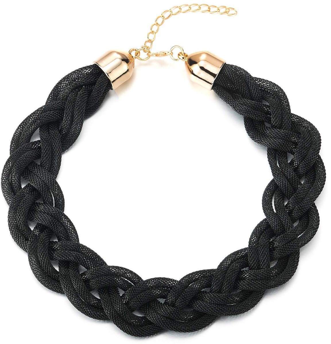 Elzusha - Statement Halsketting - Hollow Braided Kabel - 42 cm