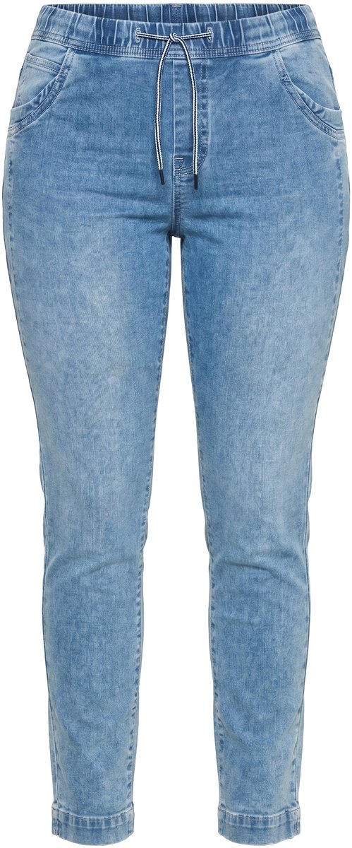 Ulla Popken - Dames - Jegging Sienna smalle pijpen elastische tailleband - Blauw denim - Maat 60