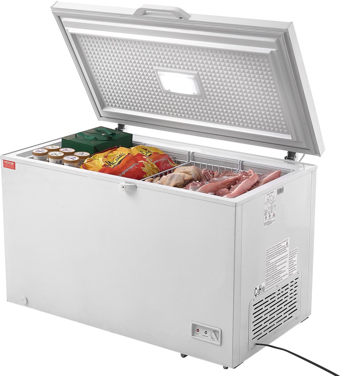 Borstvriezer 345L - 12,8 Cu.ft Capaciteit - Vrijstaand - Commercieel Gebruik - Met 4 Verwijderbare Mandjes