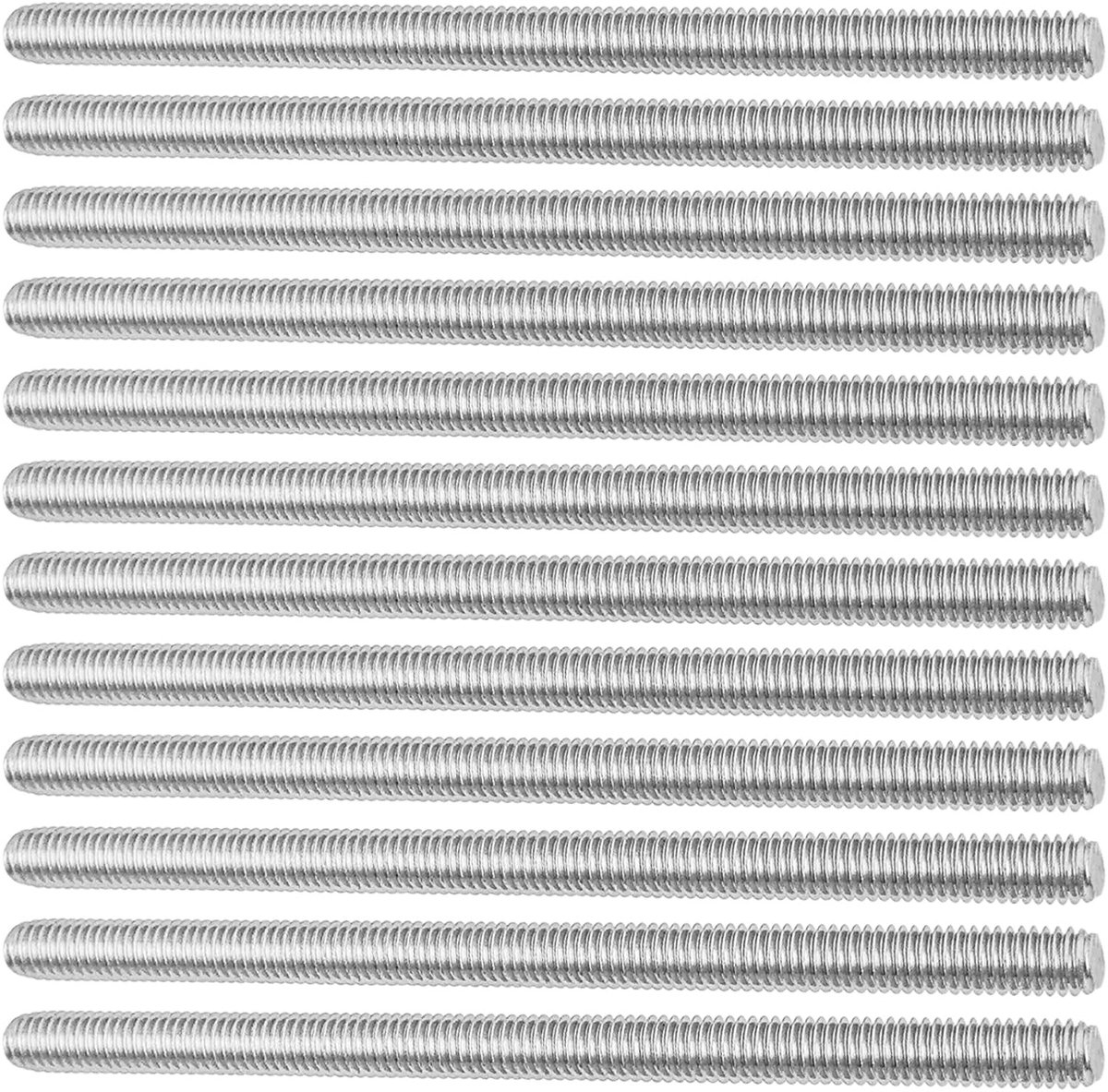 Elzusha - Set van 12 Draadstangen M6 x 100 mm - Roestvrij Staal A2 V2A