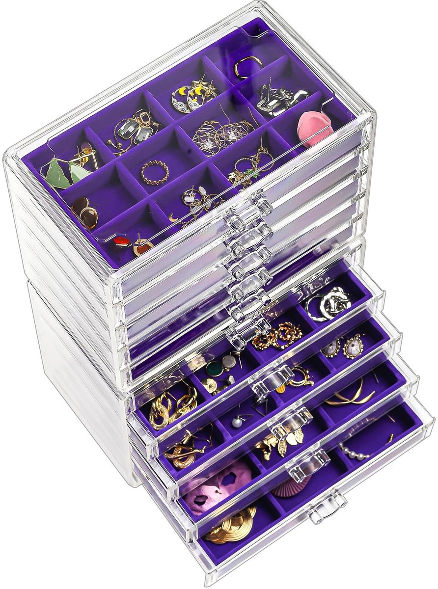 Elzusha - Sieraden Organizer met 10 Lades - Transparant