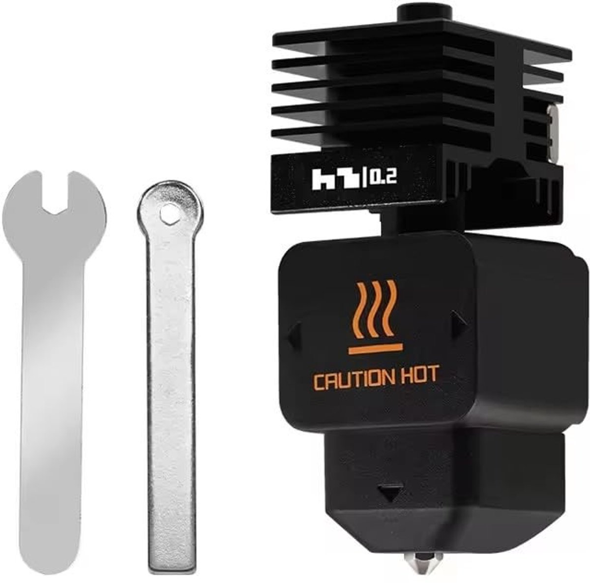 Elzusha - 3D Printer Hotend - 0.2mm Harde Stalen Düse voor Bambu Lab H2D/A1/A1 Mini