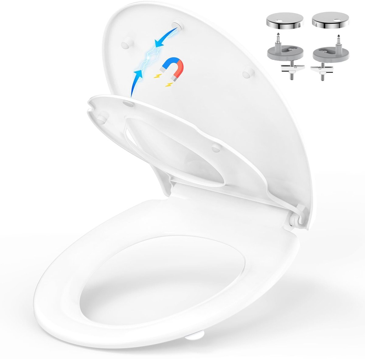 Elzusha - Toiletbril met Kindertoiletbril en Snelle Sluiting