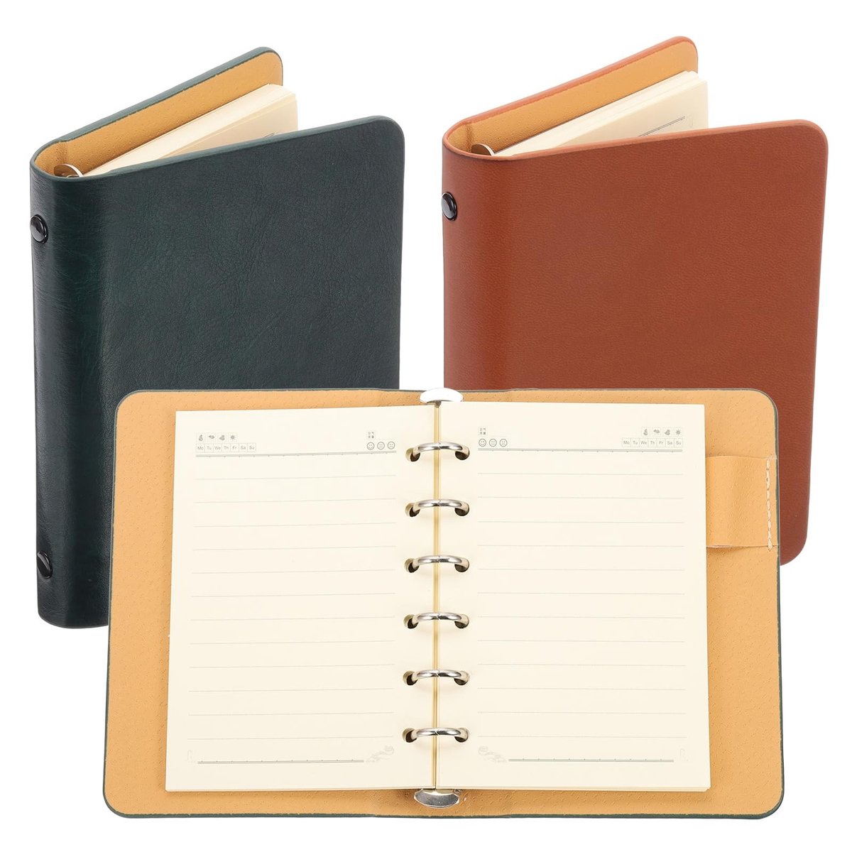 Elzusha - Mini 6-Ring Organizer met Leerlook en Navulbare Vellen