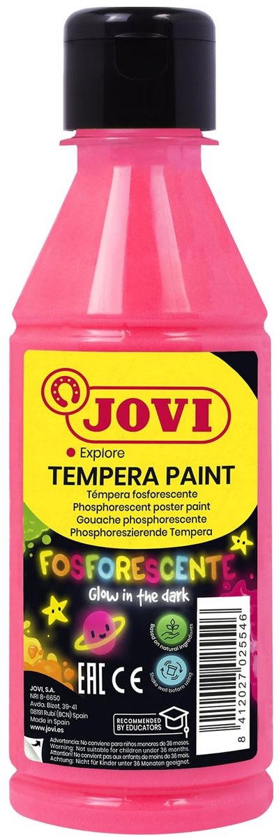 Elzusha - Fosforescerende tempera verf - 250 ml - Roze