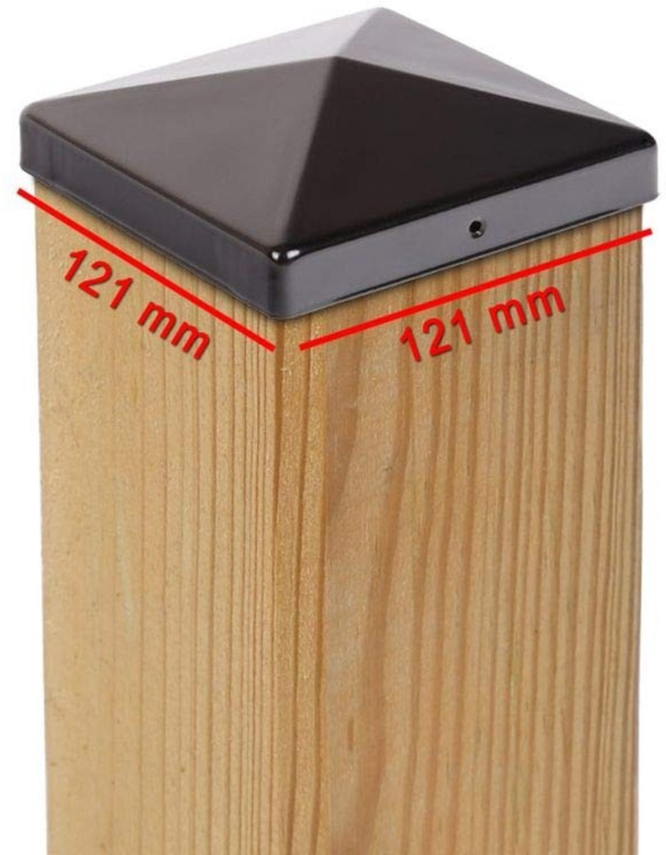 Set van 7 Piramide Vorm Paalkappen 121 x 121 mm