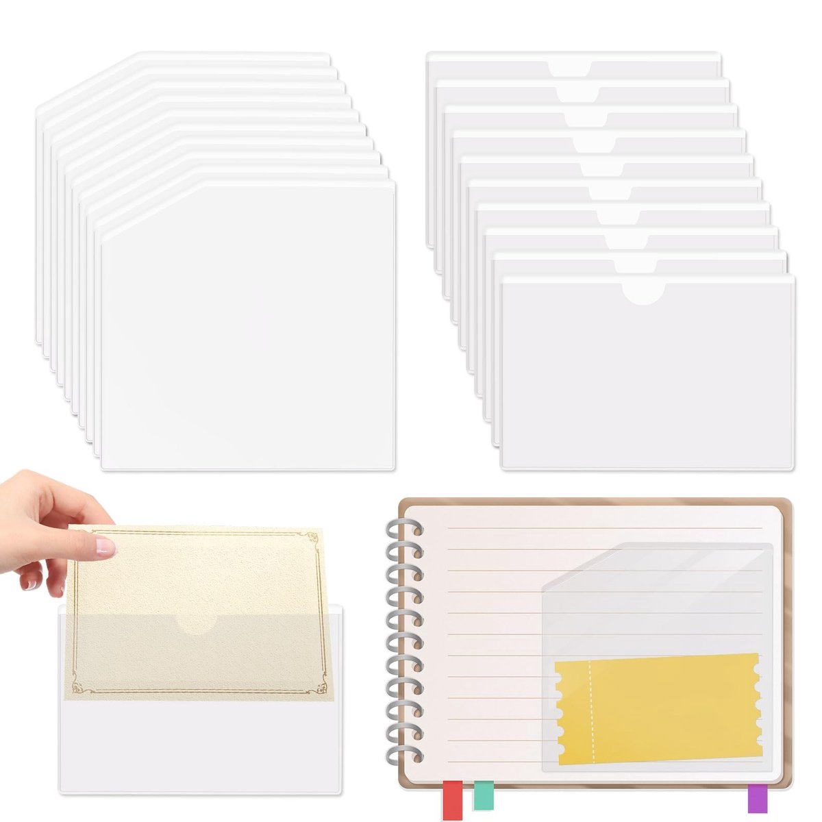 Elzusha - Zelfklevende Planner Pockets - Set van 20 Stuks