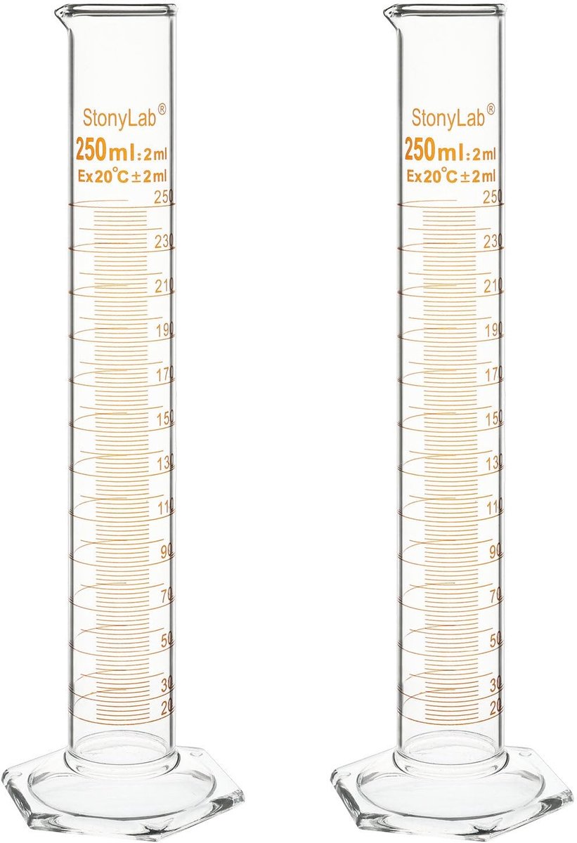 Elzusha - Set van 2 Borosilicaat Glazen Maatbekers 250 ml