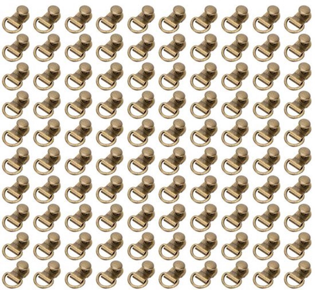 Dailygoods- Veterhaken 100 Sets D-ring/Oogje/Gesp Veiligheidsveters Kanten Zilver