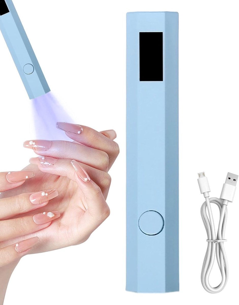 Digitaal Display - Sterke Focus - Handsfree UV LED Lamp voor Gelnagels - LED Nagellamp - Draagbare Nageldroger - Met Timer 20s/60s - Blauw - Nagellamp met display scherm - Oplaadbare draadloze nagellamp - Voor salonnagelkunst DIY thuis