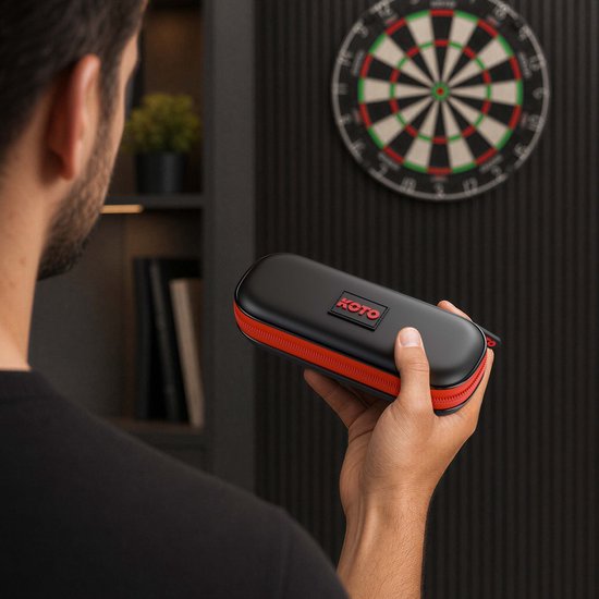 KOTO Dartwallet EVA Small Rood, Darttas met Ritssluiting, Dartetui met KOTO Darts-logo, Dart Hoes, dartkoffer, dartwallet van KOTO — afbeelding 5