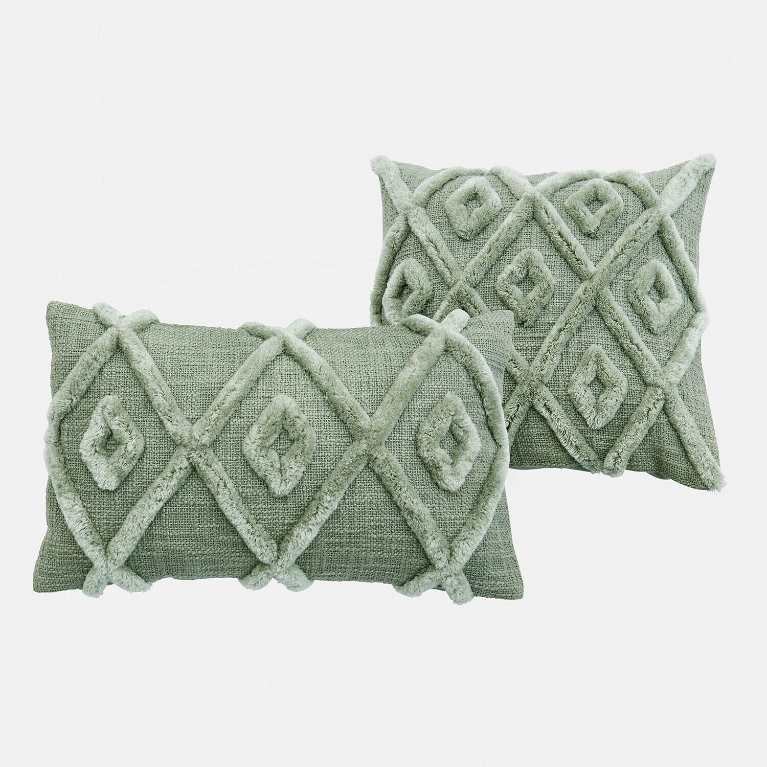 Loberon Kussenhoes set van 2 Élouvan groen