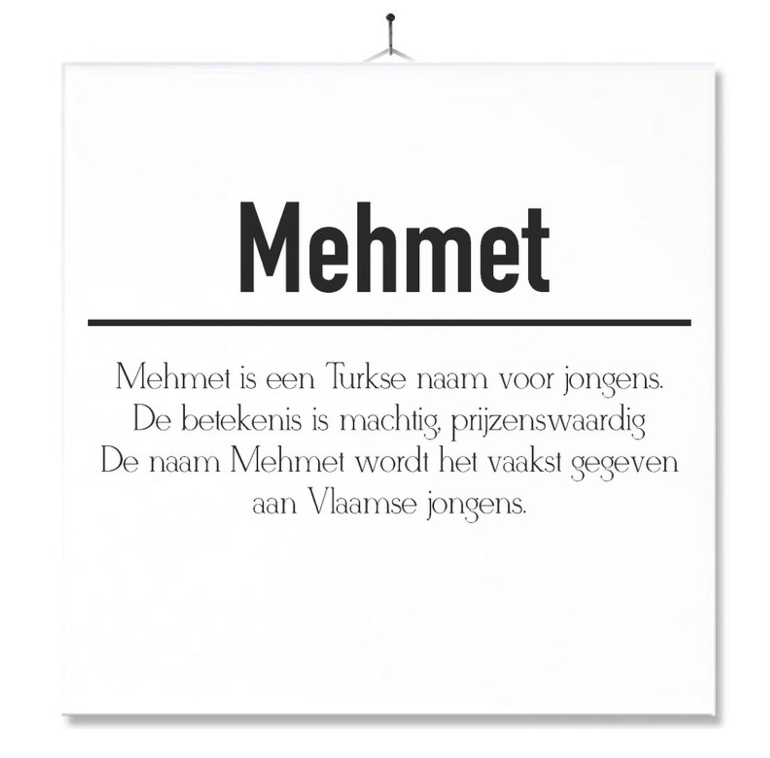 MC Living Tegel Met Opdruk | Betekenis | Kado | Cadeau | Met Naam - Mehmet Multi-Color