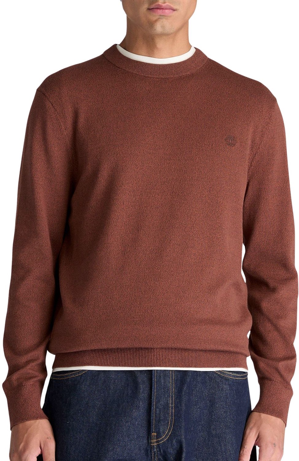 Timberland Cotton Crew Neck Sweater Heren Bruin