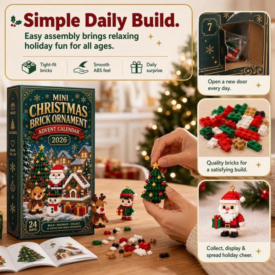 Adventskalender 2026 - kerstkalender - kerst adventskalender - 24 ornamenten - adventskalender kinderen - kerstversiering - kerst cadeautjes - Feestelijke Sfeer Creëren - Kerst Cadeau - voor Kinderen en Volwassenen — cadeau in Spellen & Speelgoed - foto 3