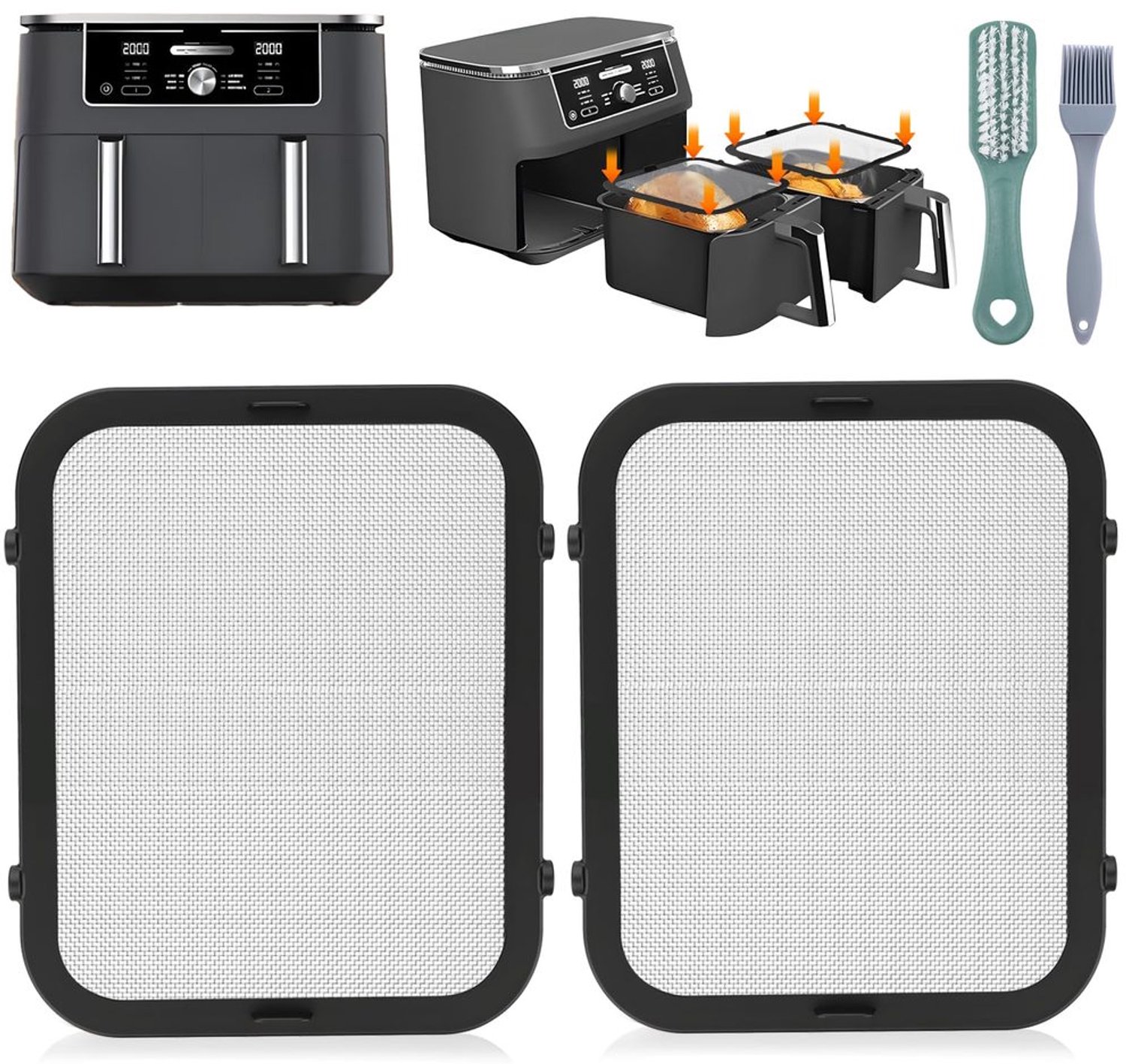Spatdeksel voor Koken met Airfryer, RVS
