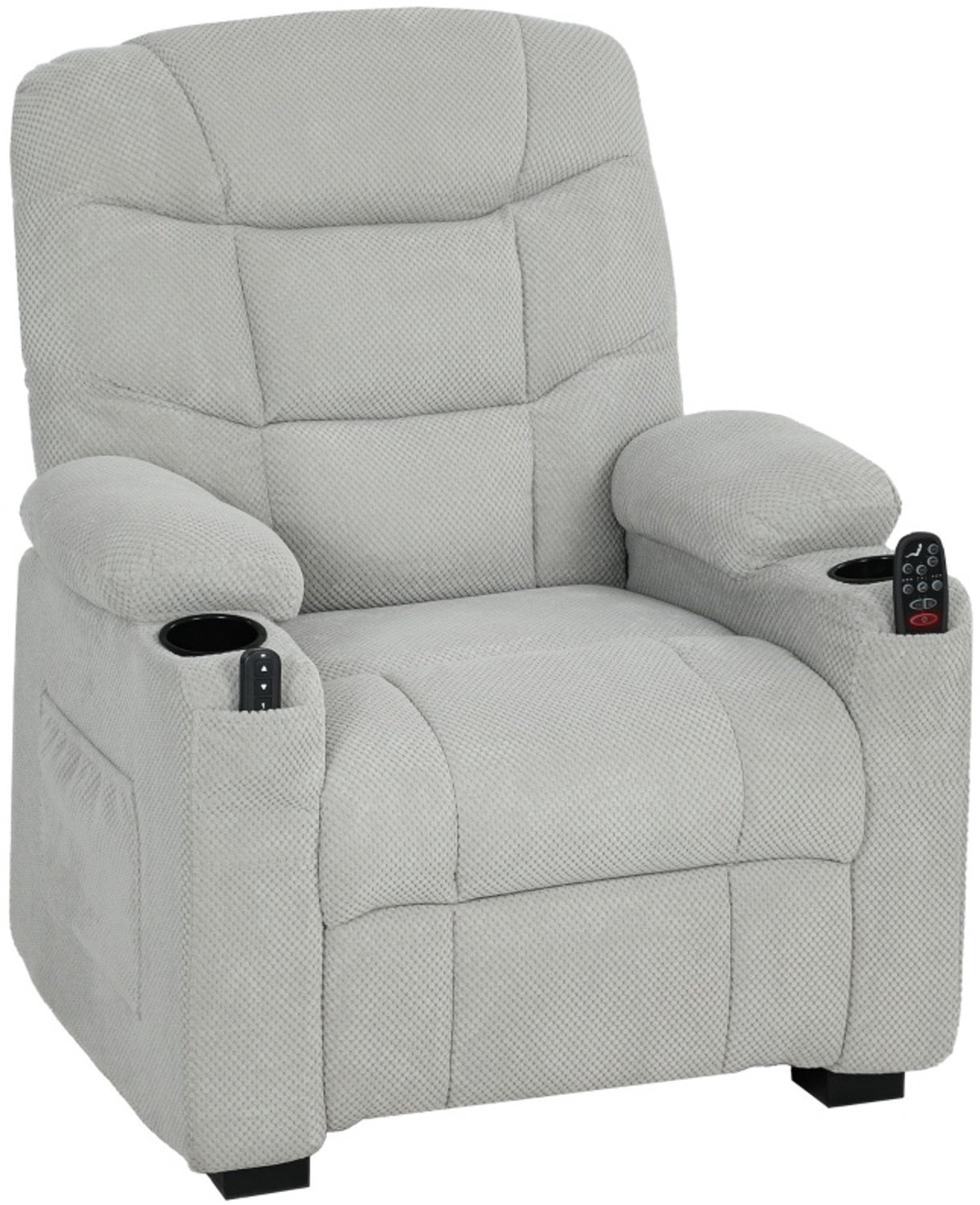 REDOM Elektrische relaxfauteuil 96x90x105 cm - Massage, warmte en geheugenfunctie - Grijs