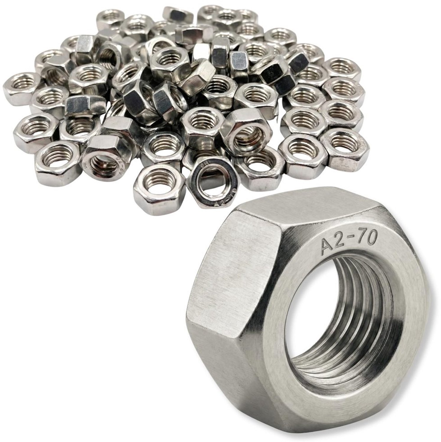 Set van 20 RVS Moeren M4 DIN 934 voor Versteviging