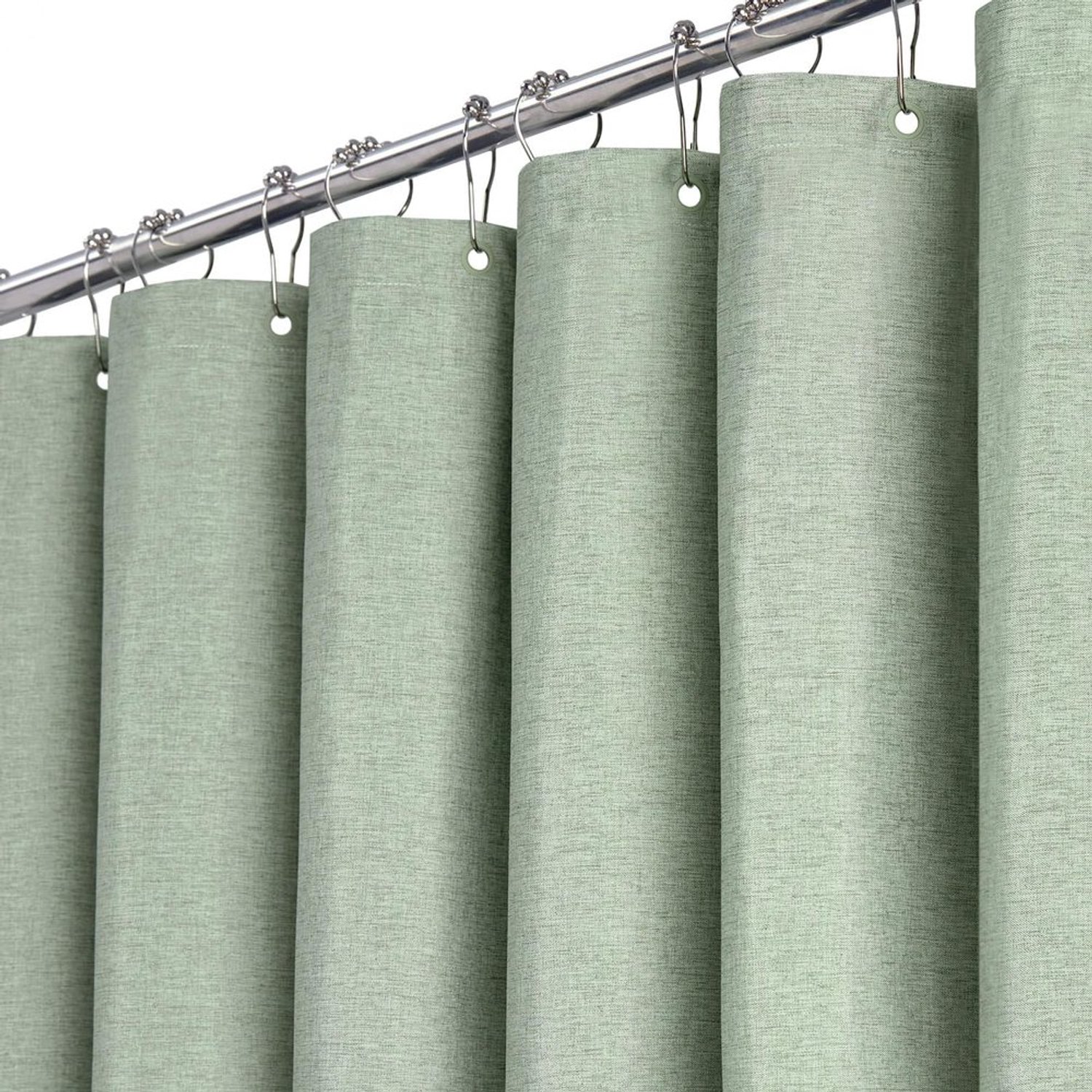 Douchegordijn van Textiel met Anti-Schimmel 180x200cm Groen