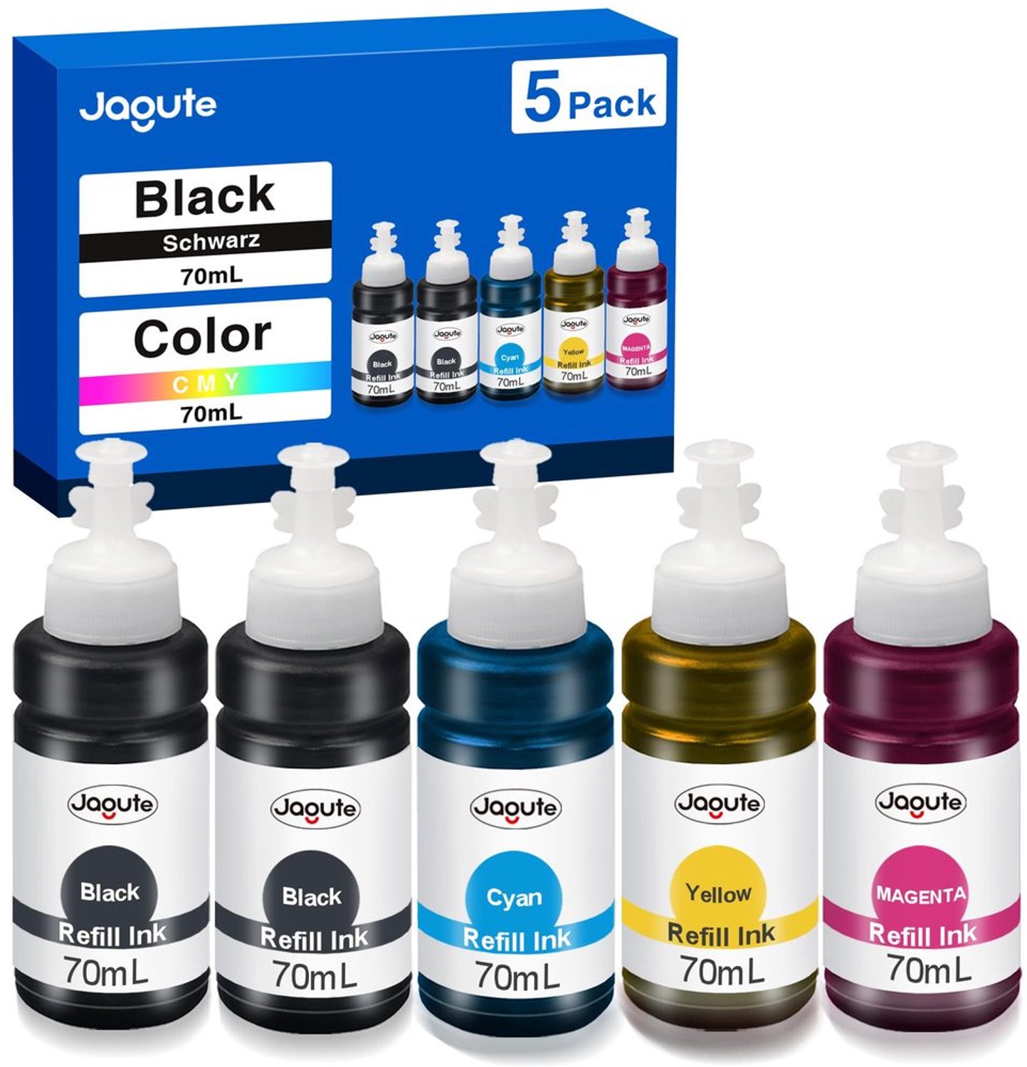 Inktflessen Compatibel met Ecotank E-104 - Multipack 5 Stuks
