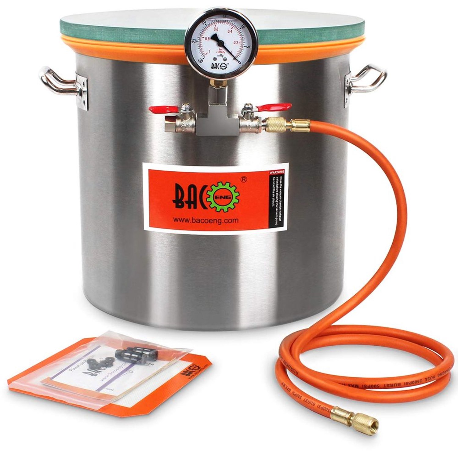RVS Vacuum Degas Chamber 19 Liter met Veilig Glasdeksel