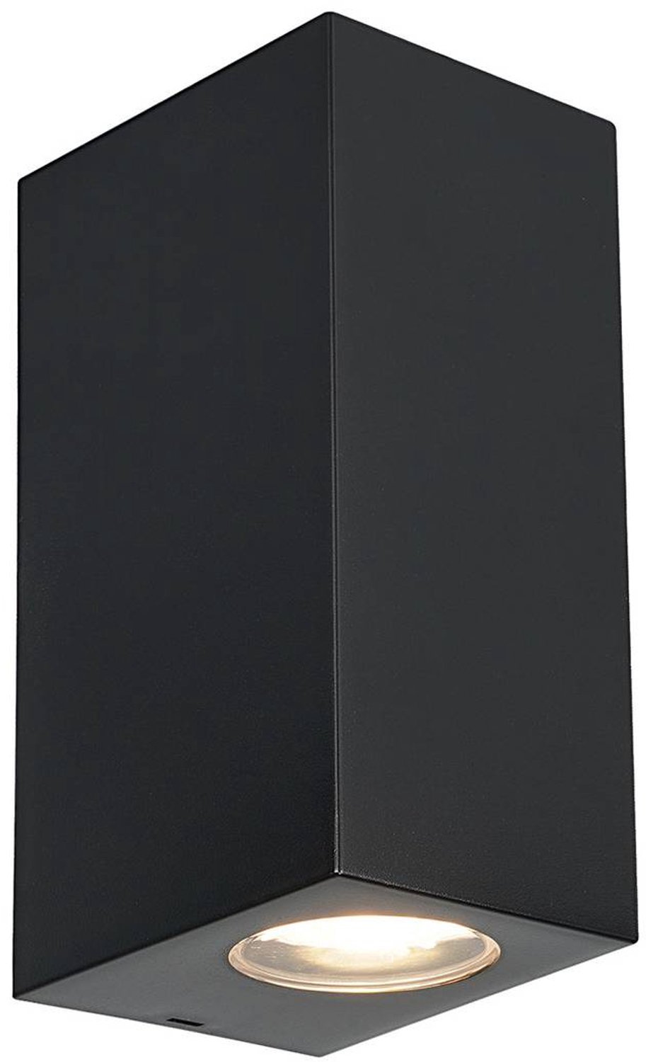 PRIOS Wandlamp buiten - 1licht - kunststof - H: 10 cm - GU10 - zwart