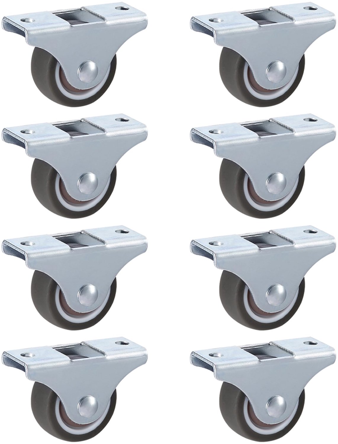 Stille Wielen Ø 32 x 13 mm met Plaatbevestiging - Vervanging voor Meubilair, Pak van 8