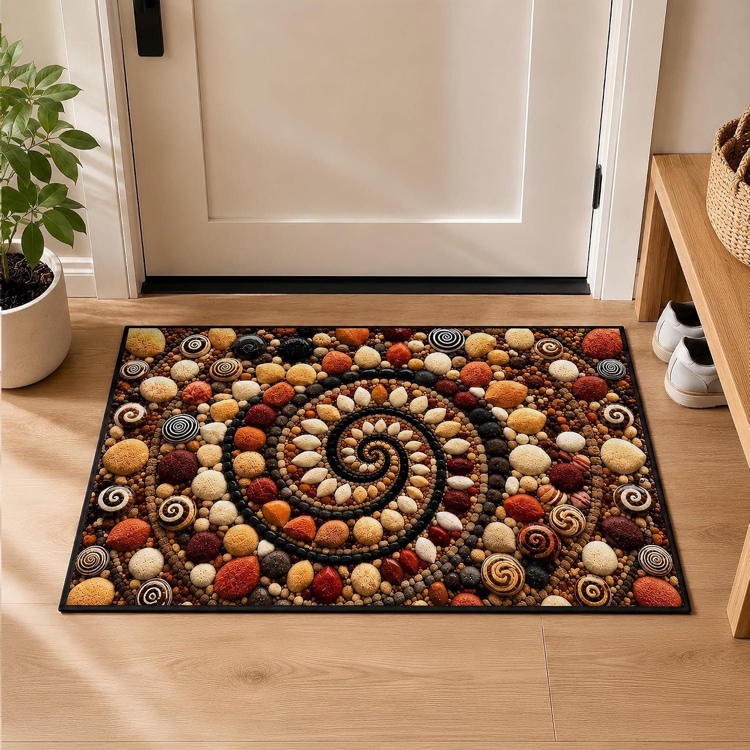 Binnen steenpatroon mandala 40 x 60 cm flanel