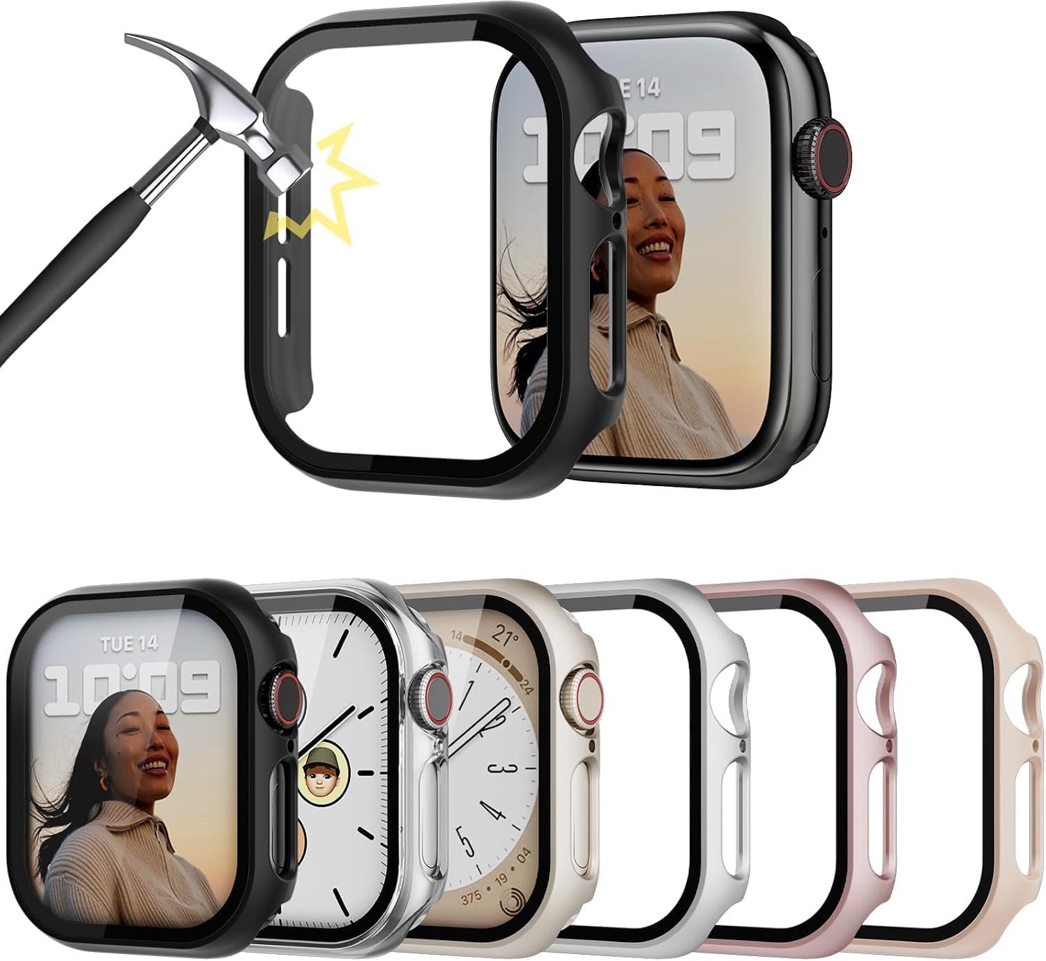 6-delige hoes met beschermfolie voor Apple Watch 42 mm