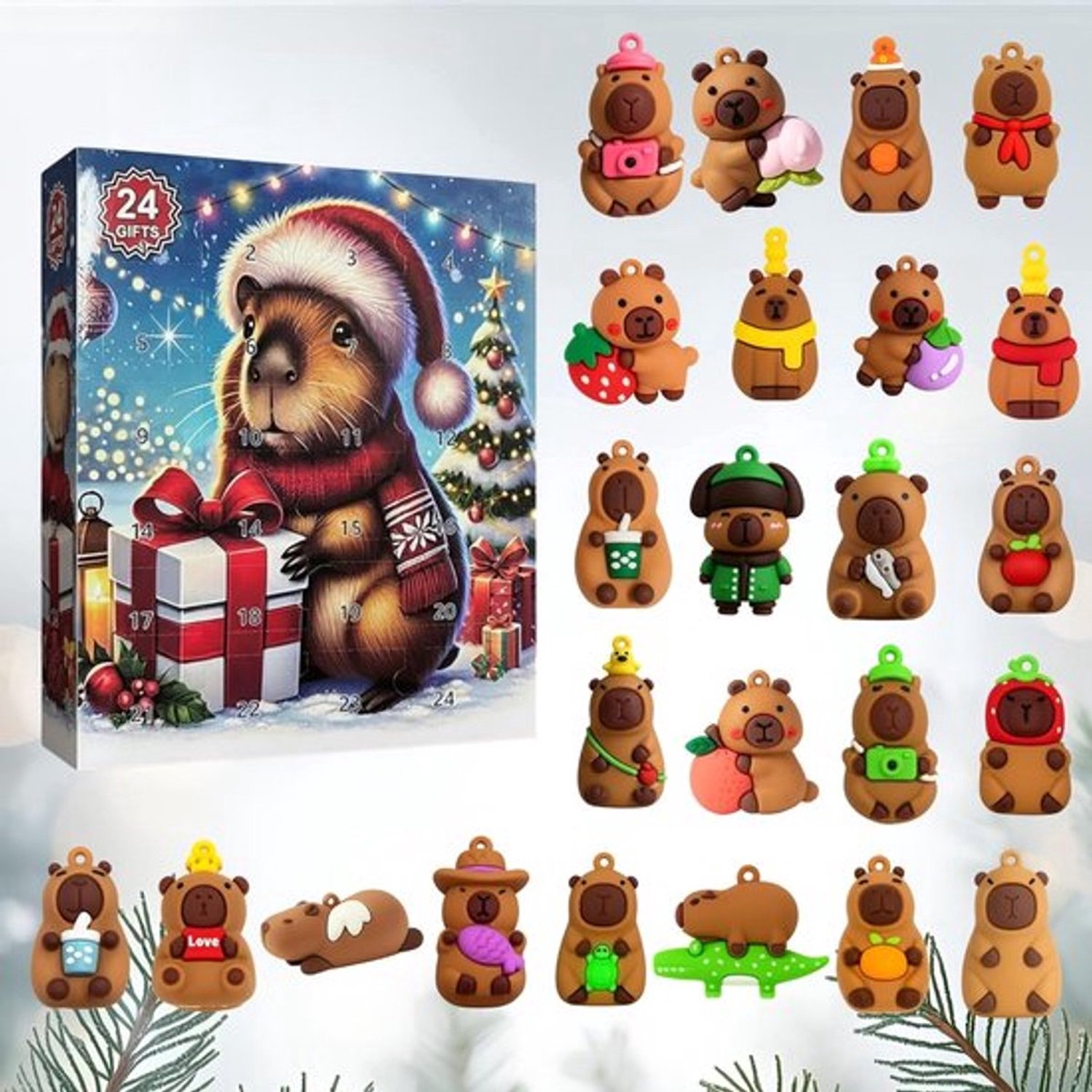 Capybara Adventskalenders 2026 - 24 Dagen Kerstmis Aftelspeelgoed - Kalenderspeelset voor Vakantie Verjaardagen Voor Kinderen Volwassenen