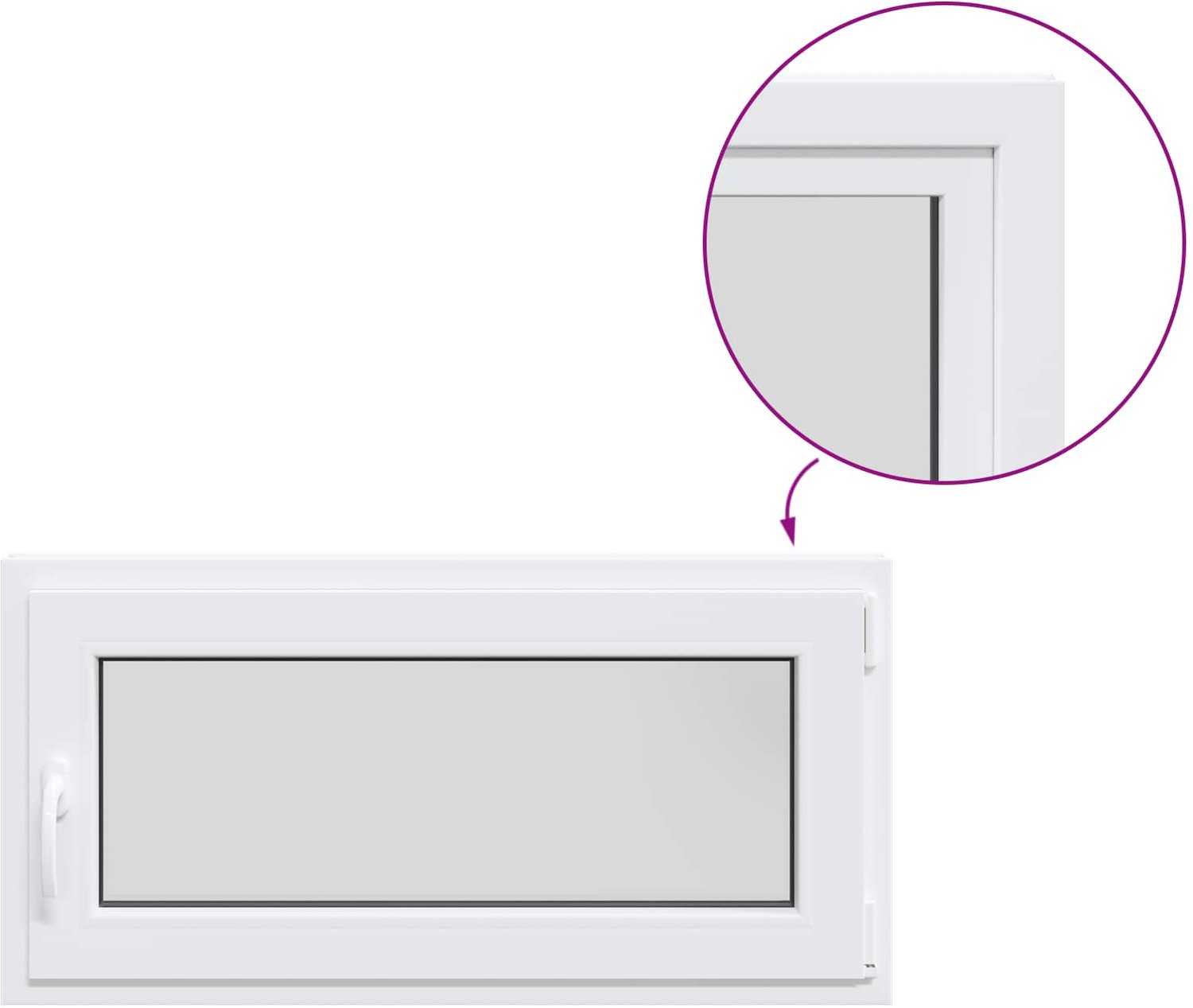 vidaXL - Kleur - binnenkant - kelderraam - Wit - RISOR - 105 - x - 50 - cm