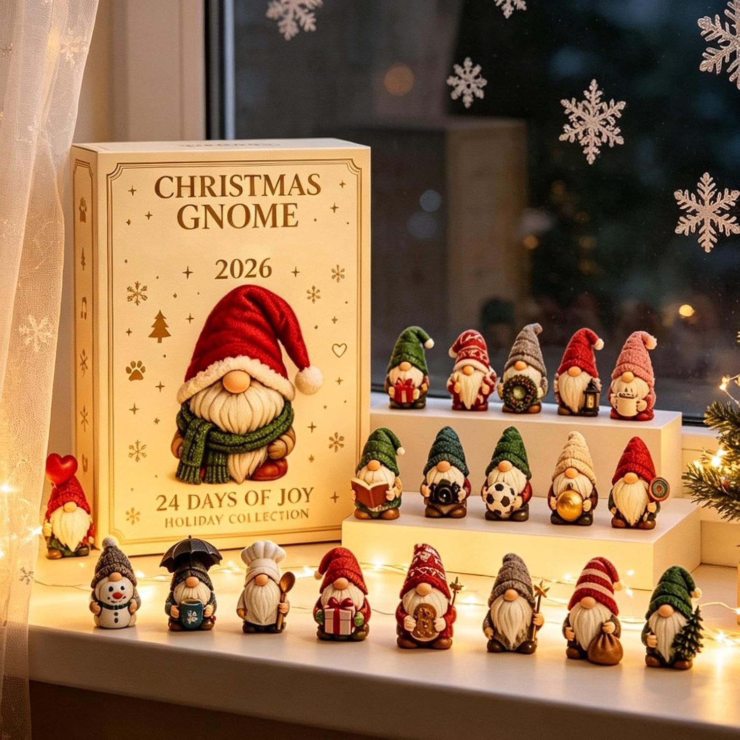 Adventskalender 2026 - kabouter - kerstkalender - Gnome Adventskalender - 2D-acryl - adventskalender kinderen - kerst cadeautjes - kerstversiering - Kerstdecoratie - 24 Dagen Kerst Verrassing – foto 8