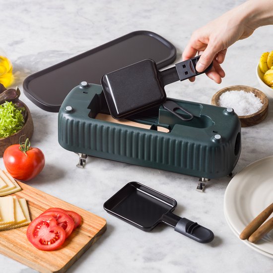 GreenPan Silhouette Connectable Gourmetstel - Gourmet voor 2 Personen - Verbind tot 6 Toestellen - PFAS-vrije Antiaanbaklaag - Donker groen — afbeelding 2