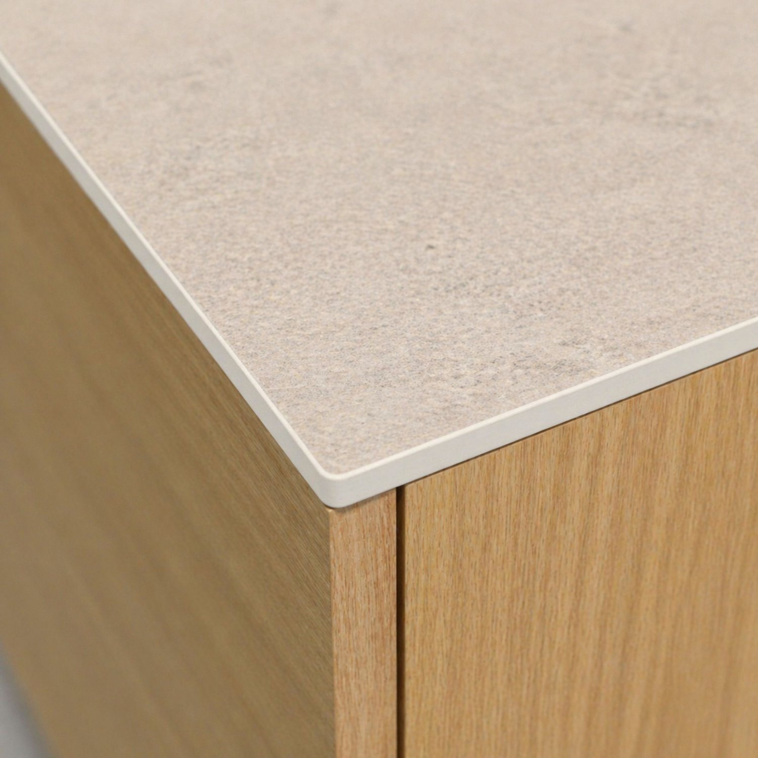 KOLM Babylon Leisteen - HPL-wastafelblad - 71 × 46,5 cm - Voor kast van 70 cm - Met kraan- en sifonopeningen