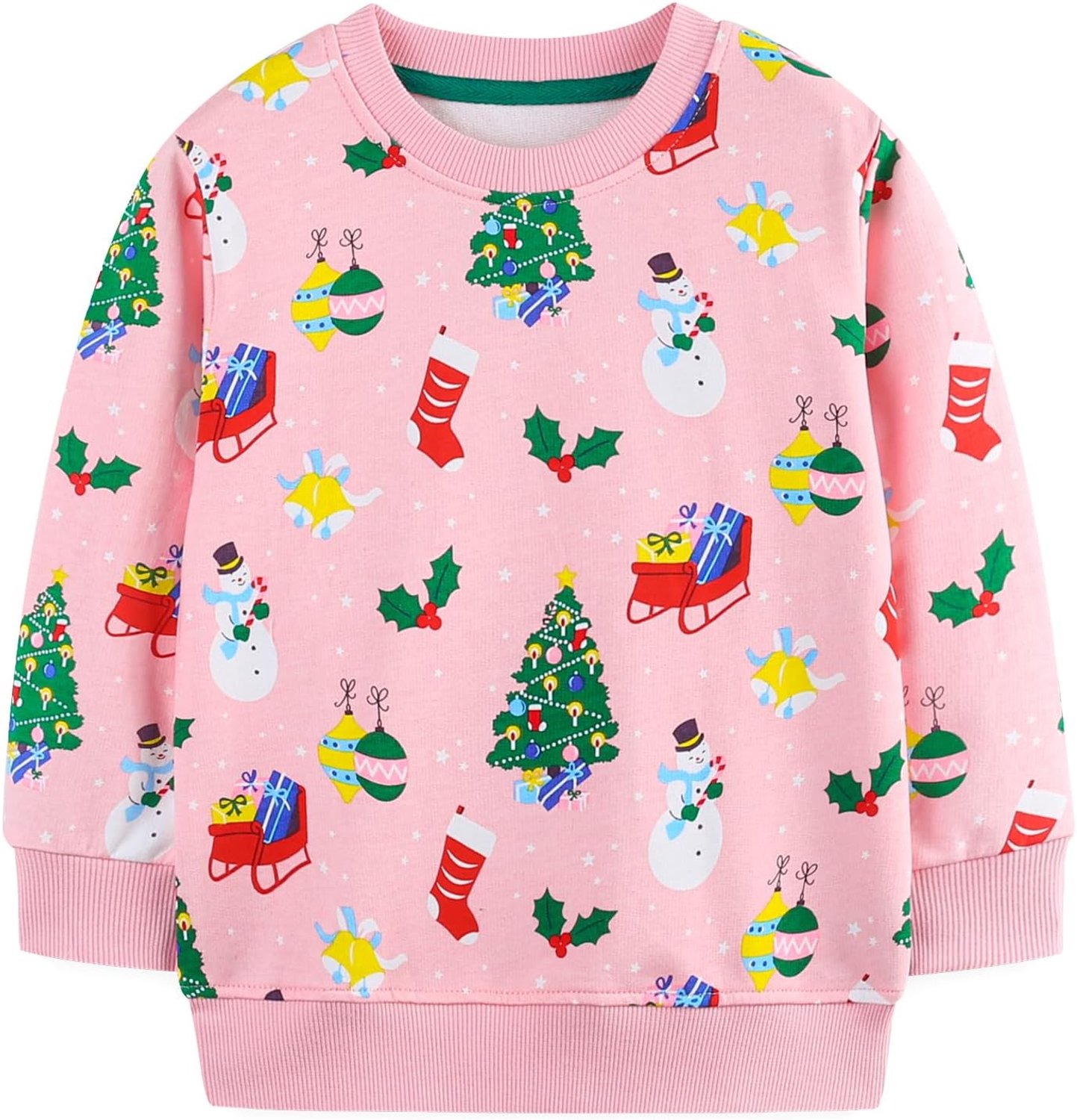 Sweatshirt voor meisjes, lang mouw, katoen, 2-8 jaar