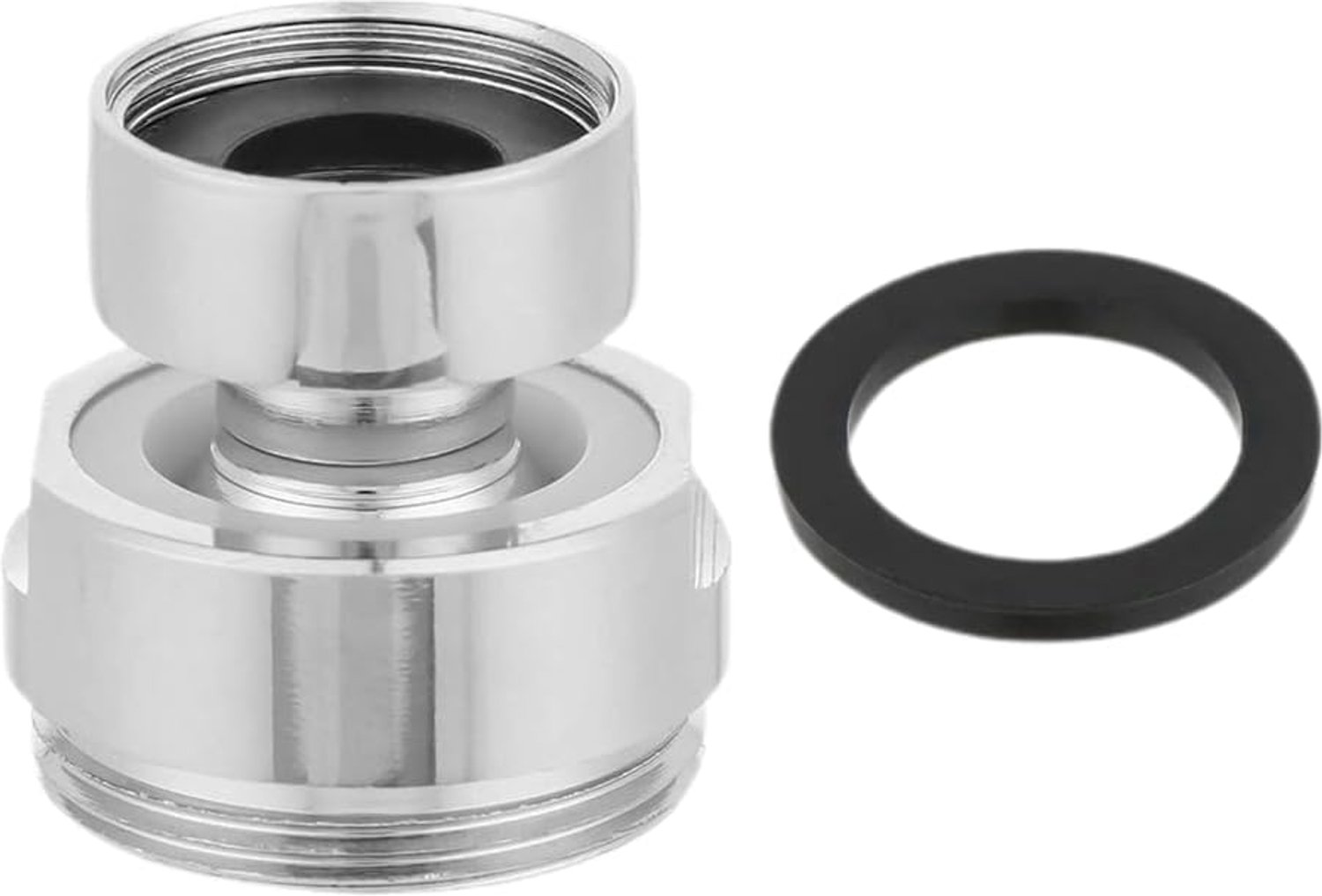 Kraanadapter 16 mm - verchroomd messing - 360 graden draaibaar - ideaal voor tuinslang - Vemera