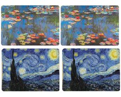 Cartexpo Placemats met Motief van Beroemde Schilders - 42 x 29 cm - 4 Stuks