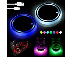 Led-auto-onderzetter - USB-bekerhouder verlichting - 7 kleuren - Intelligente lichtonderzetter - Universeel - Geschikt voor elke auto