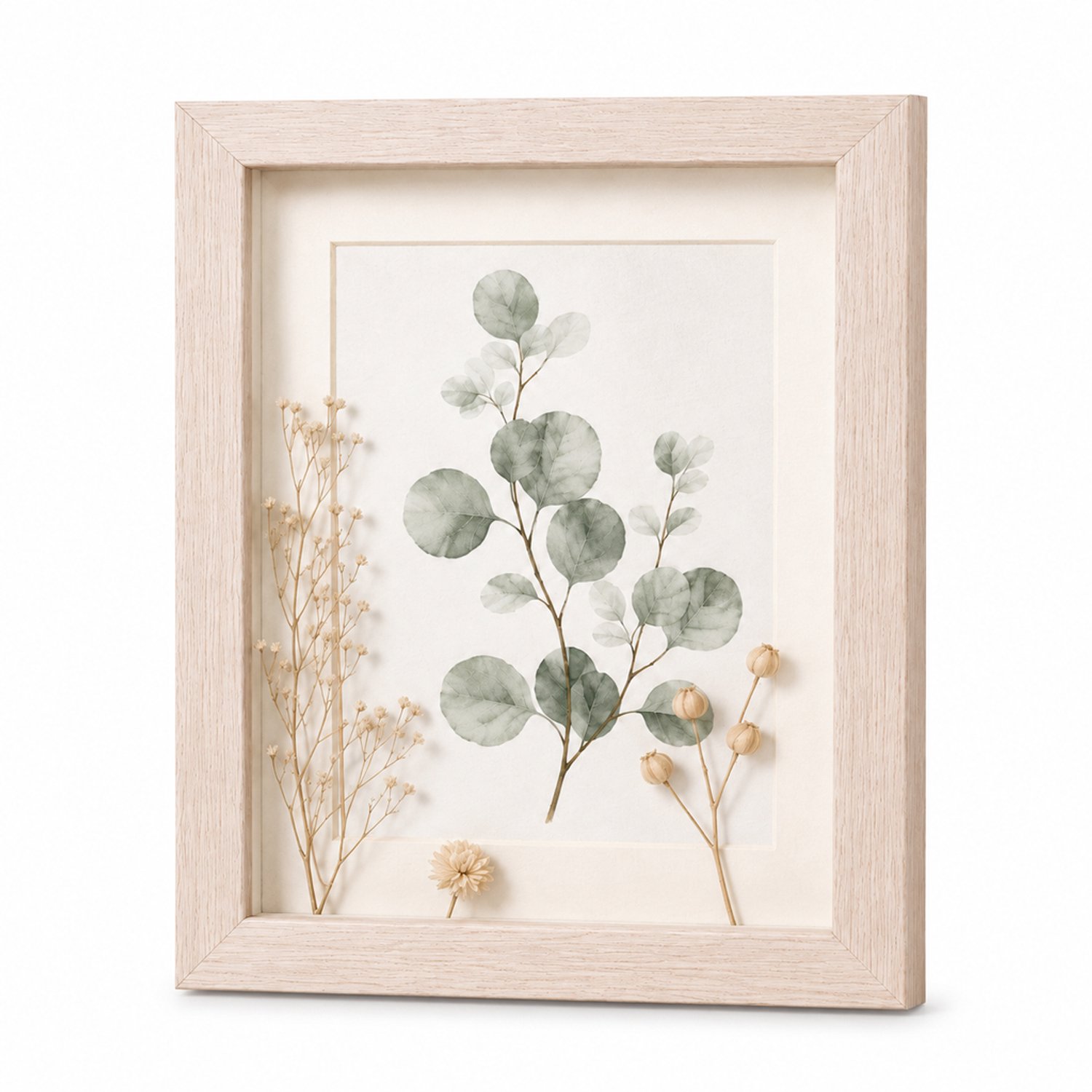SWGOTA MDF-fotolijst in wit eiken, A4 21 x 29,7 cm, met 2 cm binnenruimte, glas en decoratieve afbeelding