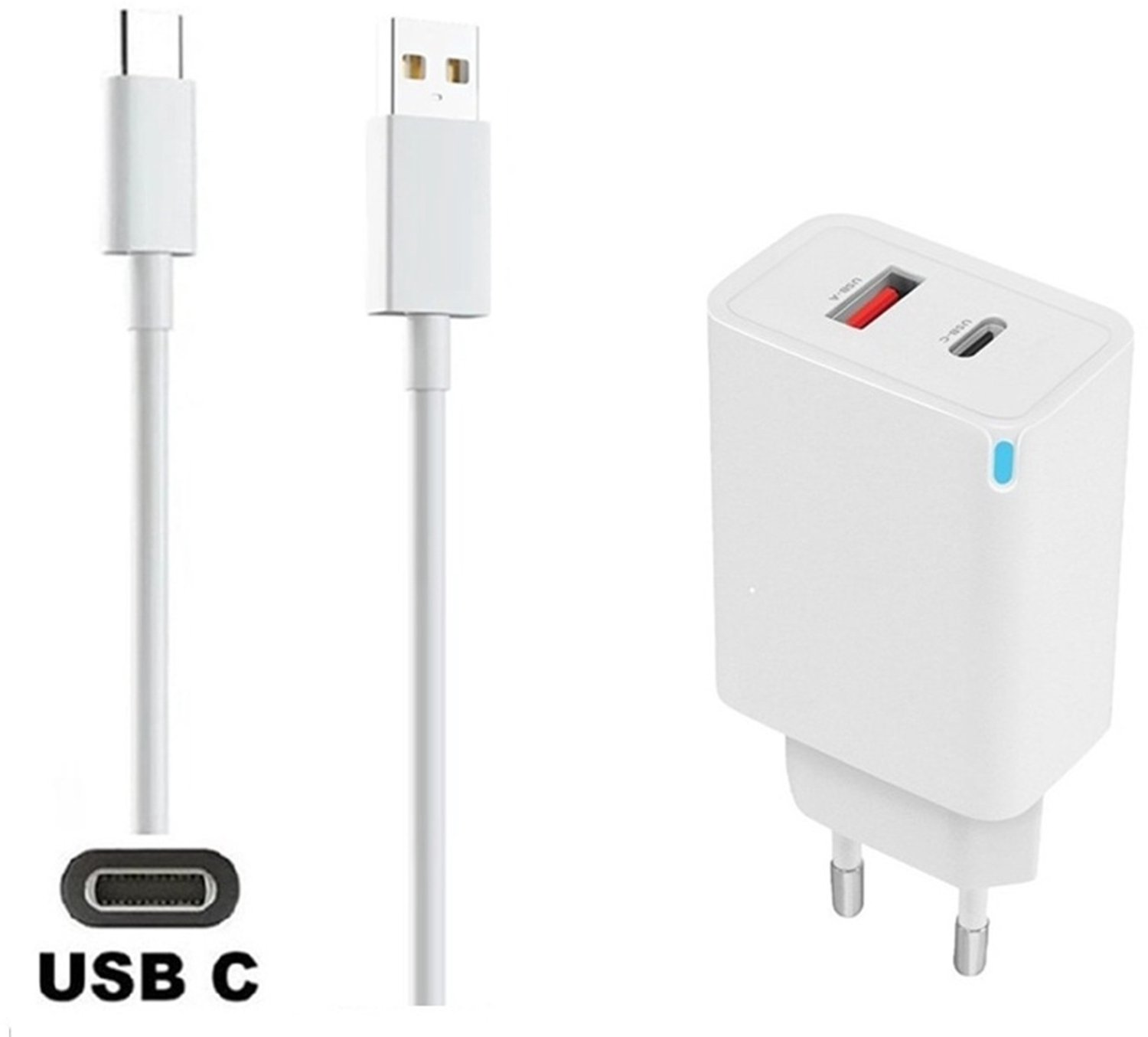 OneOne 45W snellader met 2 poorten + 2,0m sterke USB C kabel. PD lader. Oplader adapter past op TomTom GO Expert Plus, GO Superior, GO Exclusive, GO Expert 7 Plus, GO Navigator, GO Superior, Go Classic, Go Camper Max / PP, Go Professional 2e Gen.